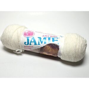 Lion Brand White Baby Yarn Skein Jamie 3 Ply 196 Yds. 100% Acrylic